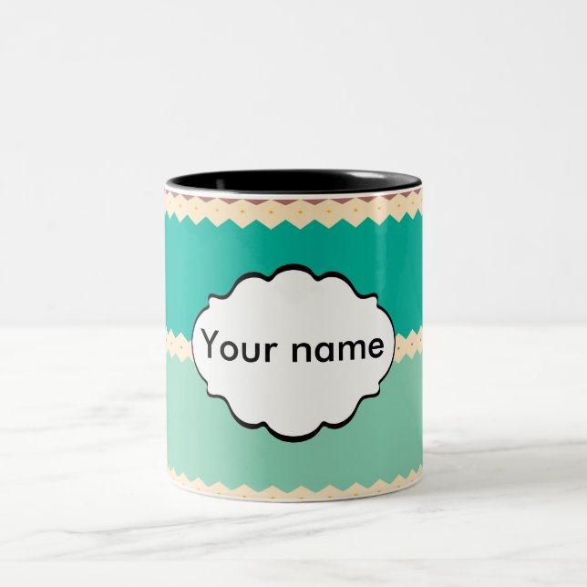 Tasse 2 Couleurs Conception d'abrégé sur rangées de losange (Centre)