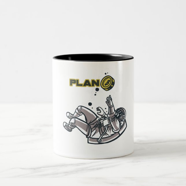 Tasse 2 Couleurs Conception d'astronaute Bitcoin Plan B (Centre)