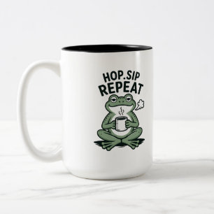 Tasse 2 Couleurs Conception de café de grenouille drôle Hop Sip Rep
