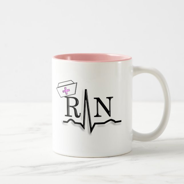 Tasse 2 Couleurs Conception de casquette d'infirmière de RN QRS (Droit)