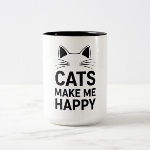 Tasse 2 Couleurs Conception de chat drôle - Les chats me rendent he