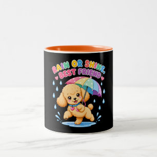 Tasse 2 Couleurs Conception de chien caniche mignon Meilleure amie