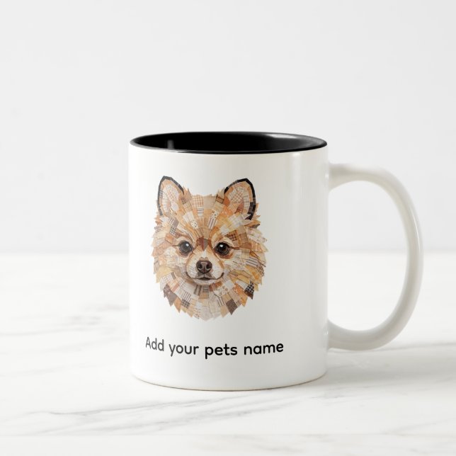 Tasse 2 Couleurs Conception de chien Poméranie  (Droit)