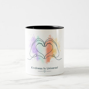 Tasse 2 Couleurs Conception de cœur de fierté de bonté universelle