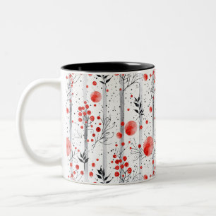 Tasse 2 Couleurs Conception de cottage rouge et vert cosy pour l'hi