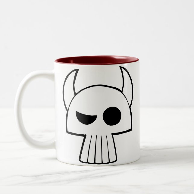 Tasse 2 Couleurs Conception de crâne de bande dessinée avec des (Gauche)