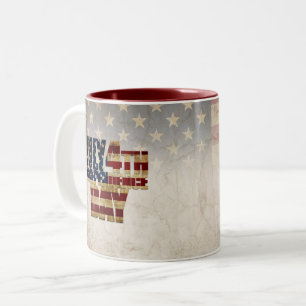 Tasse 2 Couleurs Conception de drapeau vintage pour la fête de l'in