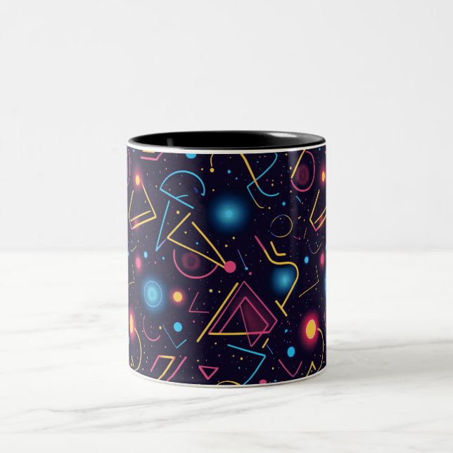 Tasse 2 Couleurs Conception de formes géométriques néon abstraites (Centre)