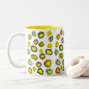 Tasse 2 Couleurs Conception de fruit d'aquarelle pomme funky