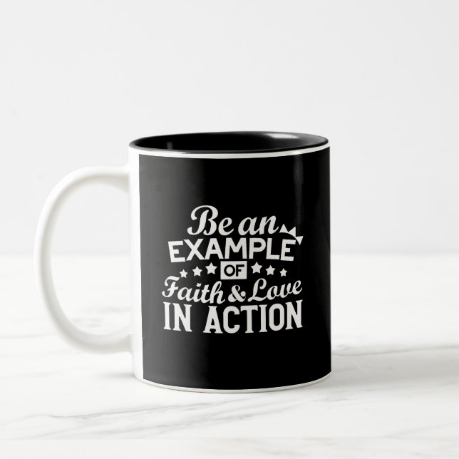 Tasse 2 Couleurs Conception de la motivation chrétienne - Foi, Amou (Gauche)