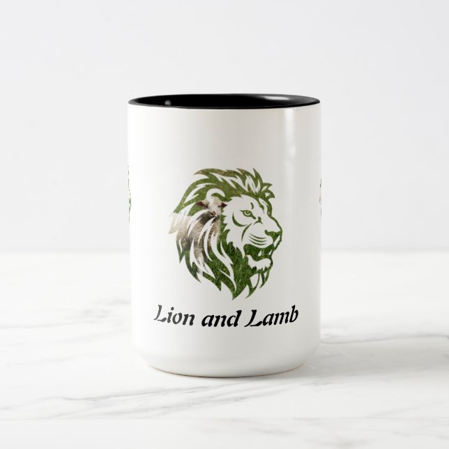 Tasse 2 Couleurs Conception de la muqueuse Lion et Lamb (Centre)