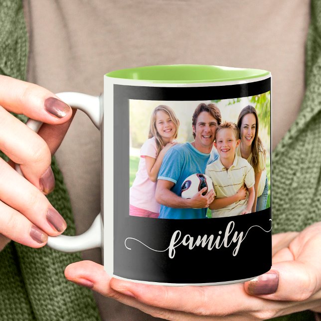 Tasse 2 Couleurs Conception de photos familiales (Créateur téléchargé)