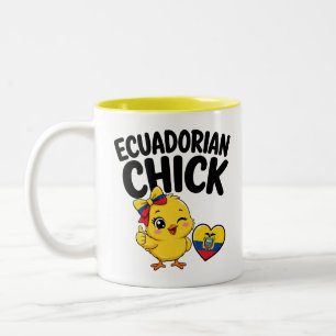 Tasse 2 Couleurs Conception de poussin équatorien mignon avec drape
