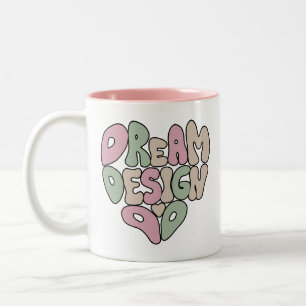 Tasse 2 Couleurs Conception de rêve Faire de la typographie de lett