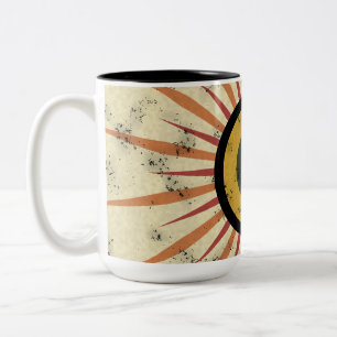 Tasse 2 Couleurs Conception de soleil levant rétro bohème