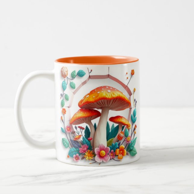 Tasse 2 Couleurs conception de trou brisé avec champignons 3D (Gauche)