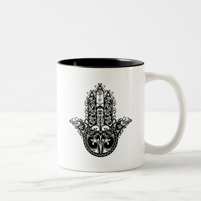 Tasse 2 Couleurs Conception décorative de Hamsa (Droit)