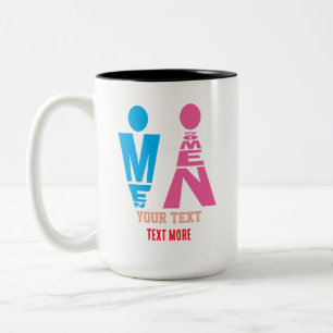 Tasse 2 Couleurs Conception d'icône de typographie pour hommes et f