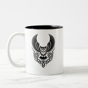 Tasse 2 Couleurs Conception d'illustration de hibou mystique
