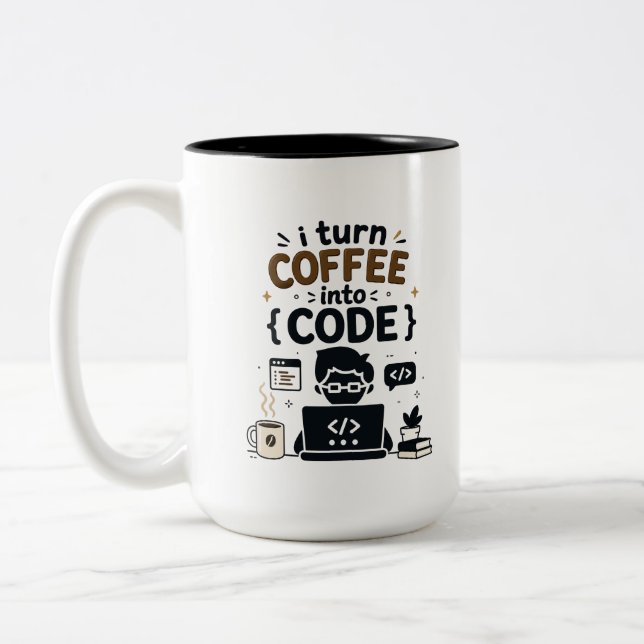 Tasse 2 Couleurs Conception drôle de programmeur (Gauche)