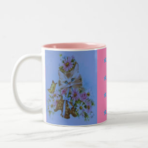 Tasse 2 Couleurs Conception d'un chaton mignon avec arc