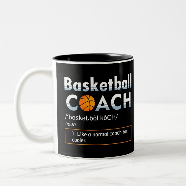 Tasse 2 Couleurs Conception d'un entraîneur de basket-ball (Gauche)
