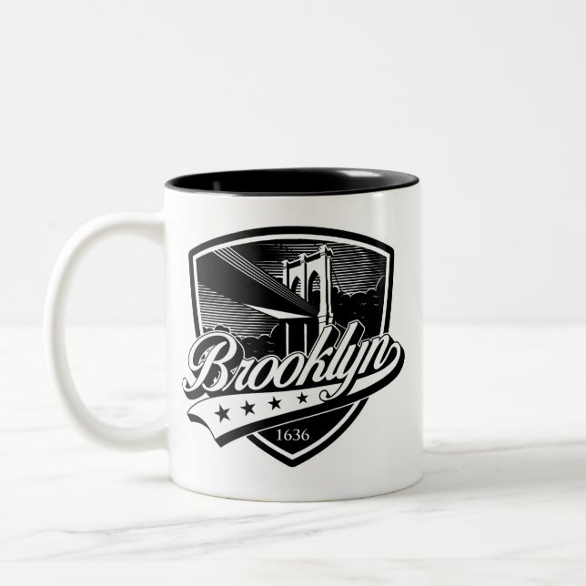 Tasse 2 Couleurs Conception élégante de logo Brooklyn Swoosh (Gauche)