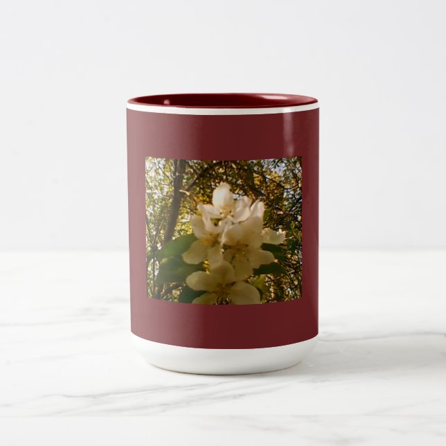 Tasse 2 Couleurs Conception florale d'Apple en Bourgogne (Centre)