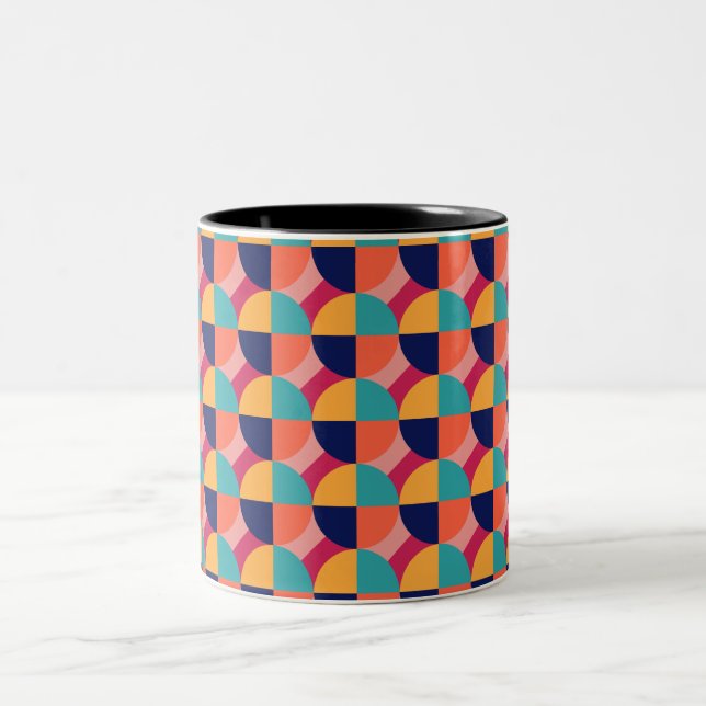 TASSE 2 COULEURS CONCEPTION GÉOMÉTRIQUE. (Centre)