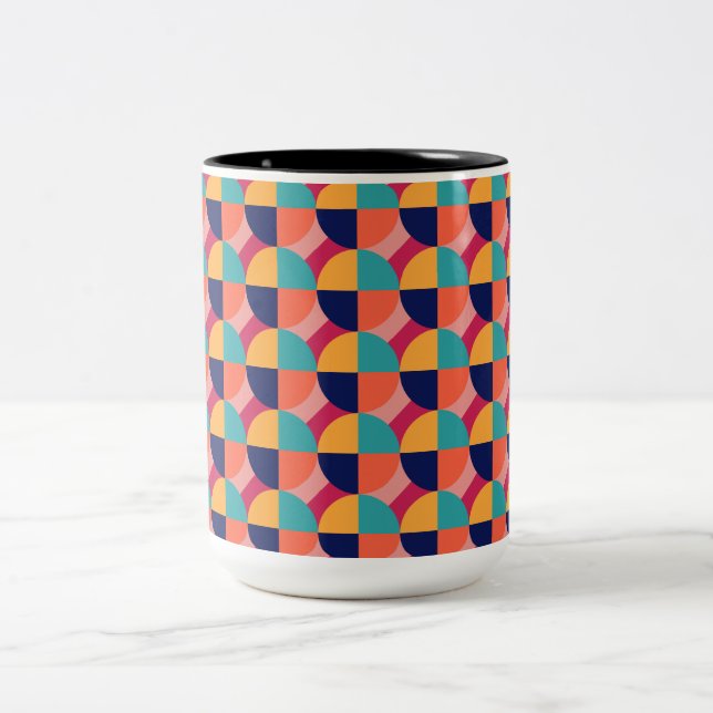 TASSE 2 COULEURS CONCEPTION GÉOMÉTRIQUE. (Centre)