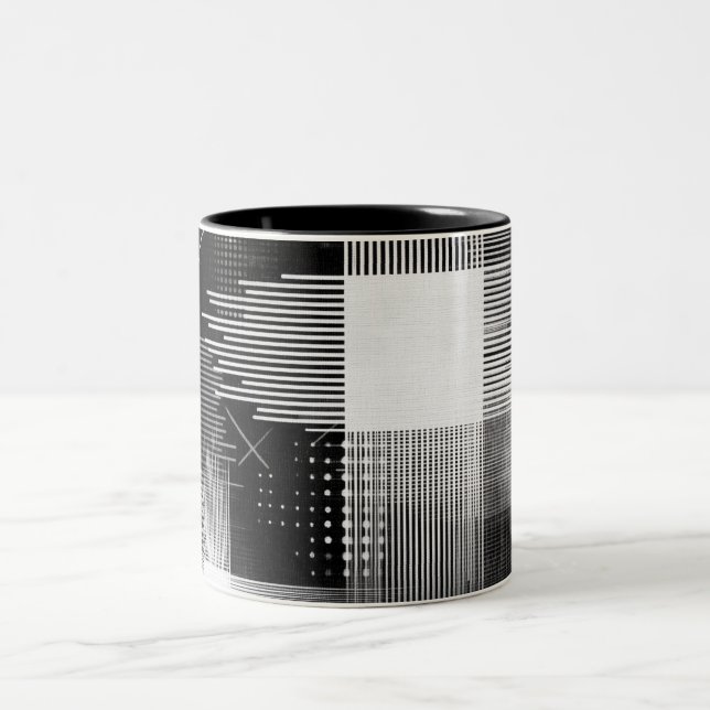 Tasse 2 Couleurs Conception géométrique Abstraite (Centre)