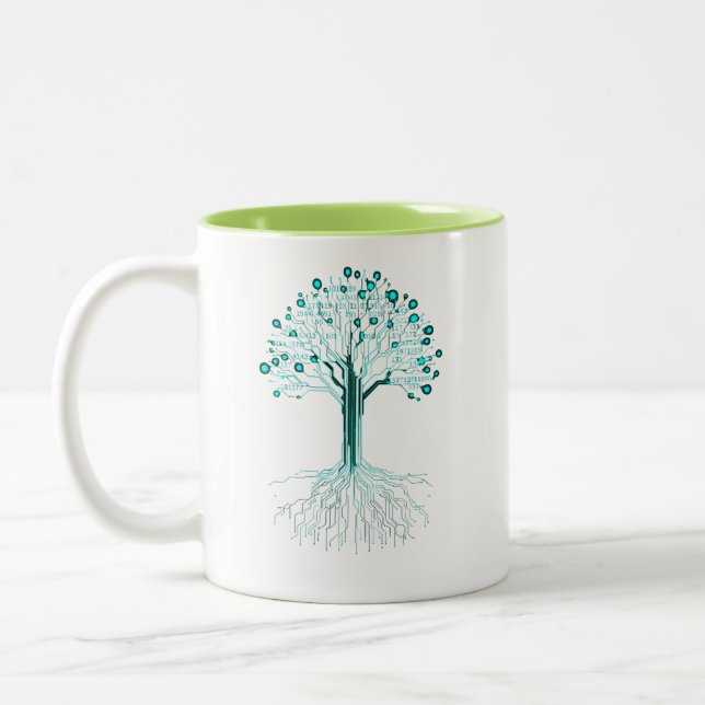 Tasse 2 Couleurs Conception Graphique de Programmation de Codage Bi (Gauche)