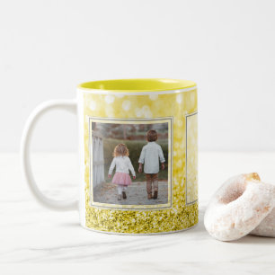 Tasse 2 Couleurs Conception jaune des images w/Text des parties