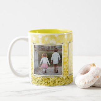 Tasse 2 Couleurs Conception jaune des images w/Text des parties