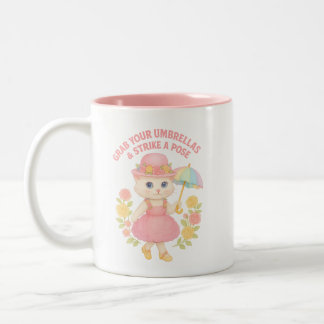 Tasse 2 Couleurs Conception Kitty avec parapluie