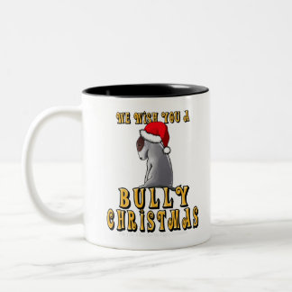 Tasse 2 Couleurs Conception mignonne drôle de Noël de bull-terrier