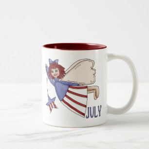 Tasse 2 Couleurs Conception patriotique d'été d'ange de juillet