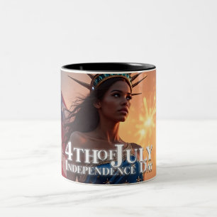 Tasse 2 Couleurs Conception splendide du 4 juillet - Feux d'artific
