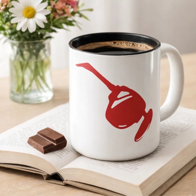 Tasse 2 Couleurs Conception Technologique Rouge Futuriste. Pour les (Créateur téléchargé)