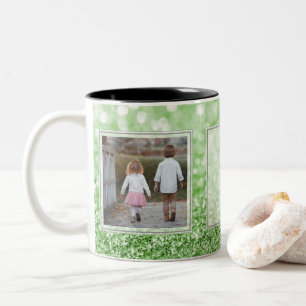 Tasse 2 Couleurs Conception verte des images w/Text des parties
