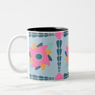 Tasse 2 Couleurs Conception vibrante de carrelage géométrique