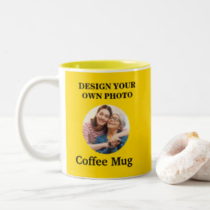 Tasse 2 Couleurs Concevez votre propre Musique Photo - Jaune
