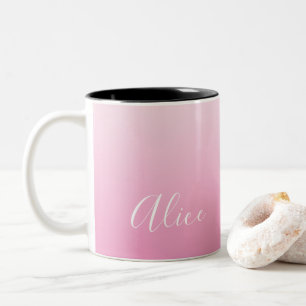 Tasse 2 Couleurs Concevez votre propre OMbre rose et votre nom