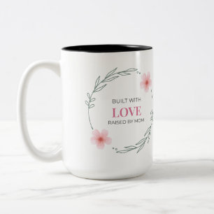 Tasse 2 Couleurs Conçu avec amour, élevé par maman Citation florale