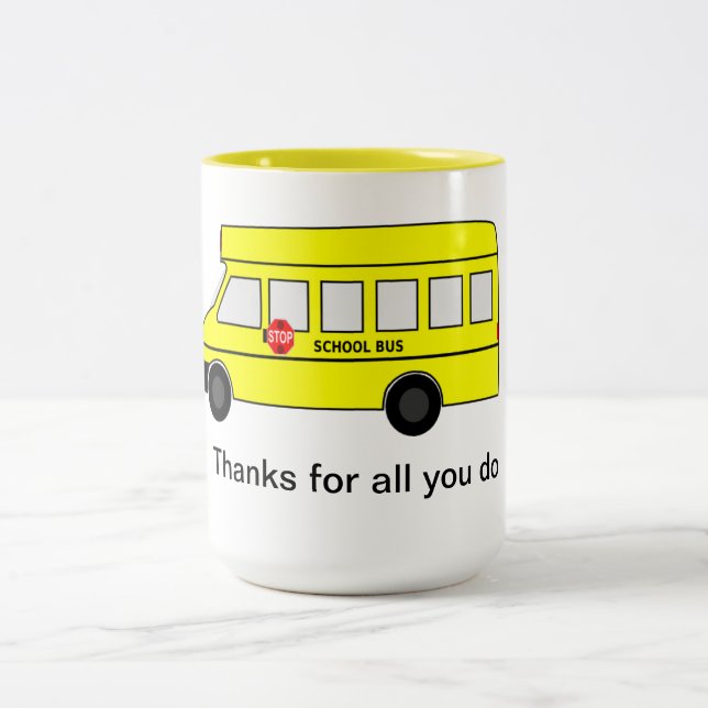 Tasse 2 Couleurs Conducteur de bus scolaire et aide-mule (Centre)