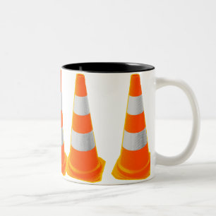 Tasse 2 Couleurs Cône du trafic avec les rayures grises