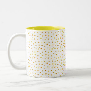 Tasse 2 Couleurs Confetti d'or en blanc