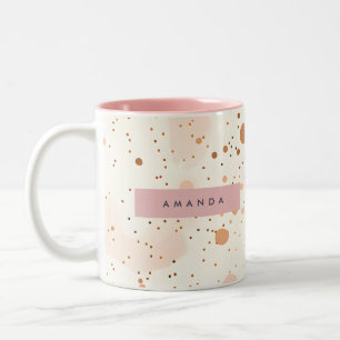 Tasse 2 Couleurs Confettis pastel personnalisés de style à pois