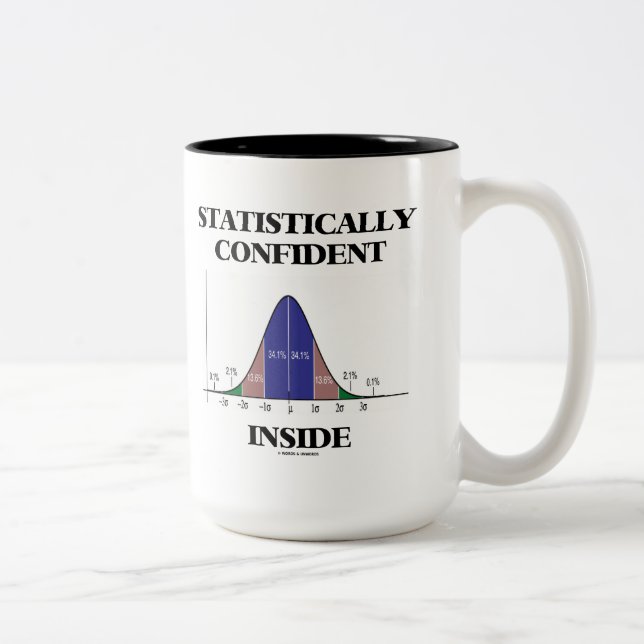 Tasse 2 Couleurs Confiance statistique à l'intérieur (Humour de cou (Droit)