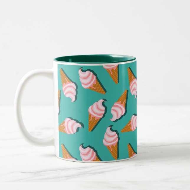 Tasse 2 Couleurs Congés gaufres crème glacée et motif de yaourt con (Gauche)